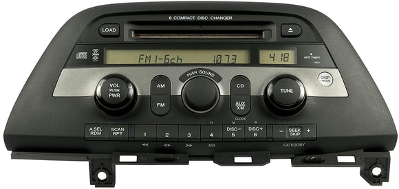 2005-2010 Honda Odyssey Radio AM FM 6 Disc CD Changer XM 39100-SHJ-A400 Face 1BU1