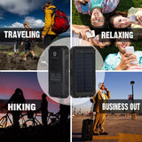 Portable External Solar Power Bank + Flash Light 2USB Battery Charger for Cell Phone Survival Camping