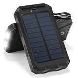 Portable External Solar Power Bank + Flash Light 2USB Battery Charger for Cell Phone Survival Camping