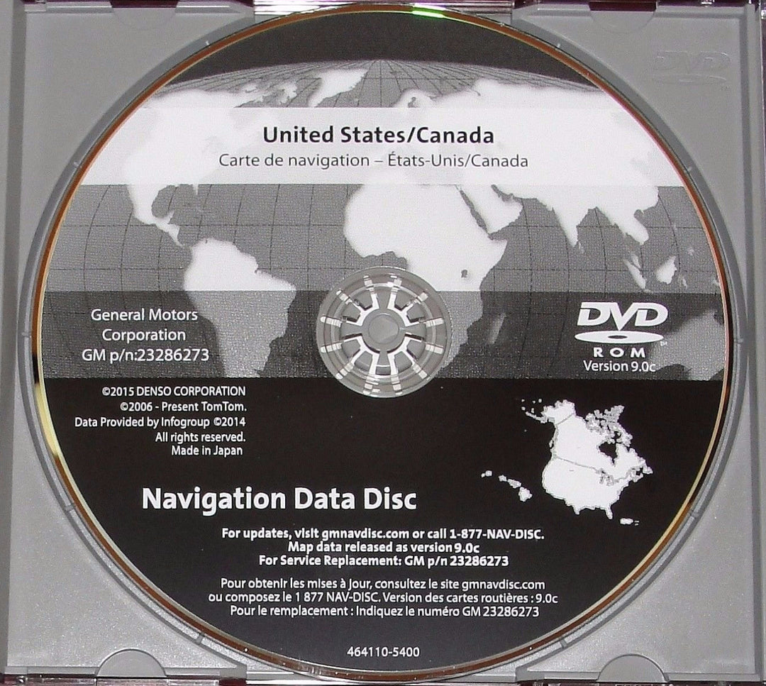 Newest Version Maps GPS Navigation CD DVD Update Disc for 2007 2008 2009 2010 2011 GM GMC HUMMER CADILLAC CHEVROLET TAHOE SUBURBAN AVALANCHE SILVERADO 23286273 ver 9.0C