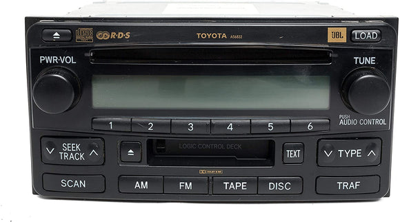 2004-2007 Toyota Highlander Radio AM FM Cassette CD Player 86120-48430 JBL Face A56832