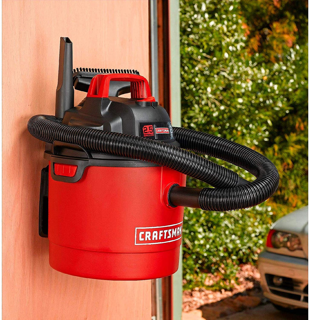 Craftsman Car Vacuum 2.5 Gallon 2 Peak HP Floor Carpet Wet/Dry Vac w/ Wall Mount
