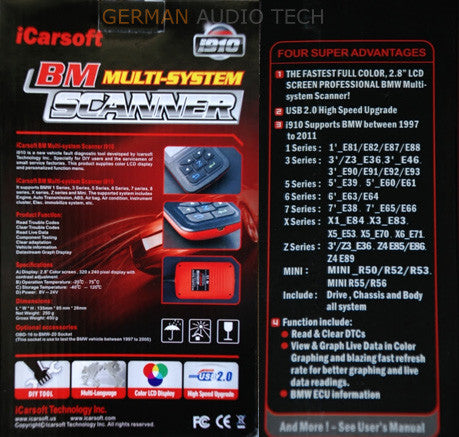 OBD2 Multi-System Diagnostic Scanner for BMW MINI iCarsoft i910-II