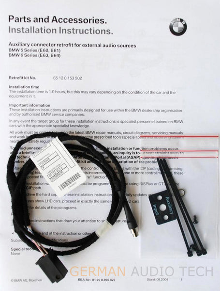 Qiilu Adaptateur de câble USB AUX pour BMW Série 3 5 E87 E90 E91 E92 X5 X6