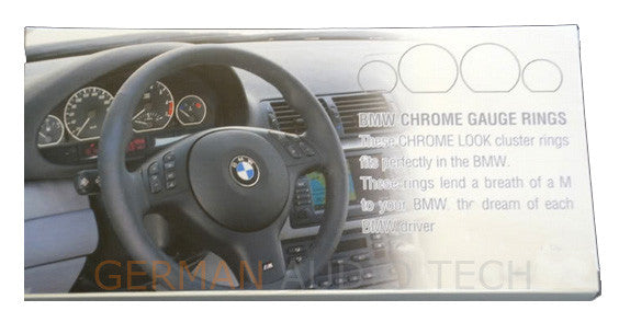 4 Stück für BMW E46 Zubehör Chrom Messgerät Dash Zifferblatt Ringe