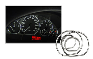Chrome Gauge Ring Set for 1999-2006 BMW E46 3-Series M3 Speedometer Cluster
