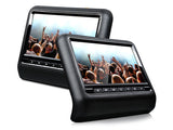 EONON 9" Digital Clip-On Screen Headrest Monitors Built-In DVD Player Speakers