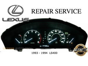 REPAIR SERVICE for 1993 1994 LEXUS LS400 SPEEDOMETER ODOMETER CLUSTER BACK LIGHTING and POWER