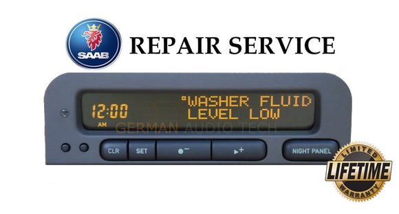 PIXEL REPAIR SERVICE for 1998 - 2003 SAAB 93 SID2 INFORMATION DISPLAY RADIO CLOCK