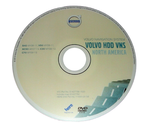 Navigation Map Update DVD for Volvo VNS HDD 2015 - 2016 (MMM+) North America