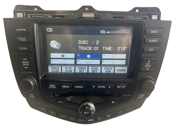 2004-2005 Honda Accord AM FM Radio 6 Disc CD Player Navi 39051-SDA-L420 Face 2CK3