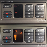 REPAIR SERVICE for SAAB 93 (ACC) CLIMATE CONTROLLER PIXEL DISPLAY 1998-2003