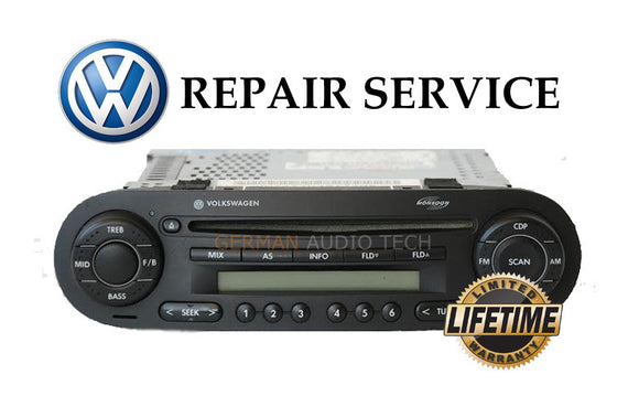 REPAIR SERVICE for VOLKSWAGEN NEW BEETLE CD PLAYER RADIO MONSOON MP3 1998 - 2011