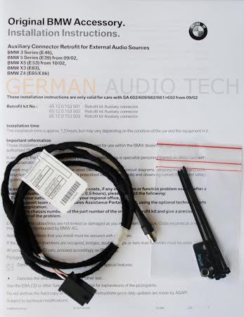 Aux Input Adapter Kit for 2002-2006 BMW E39 E53 X5 82110149390