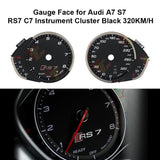 Metric Gauge Face for Audi A7 S7 RS7 C7 Instrument Cluster Black 320KM/H