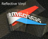 Iconic Tri-Color Stripe w/Black Performance Letter Vinyl Sticker Compatible With BMW