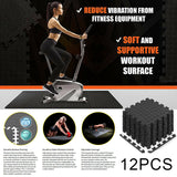 12pcs EVA Exercise Floor Mat Yoga Gym Garage Home Tiles Flooring Fitness Workout