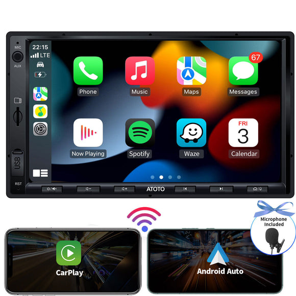Android Radio Upgrade 7in 2DIN Car Stereo Wireless CarPlay & Android Auto,SXM