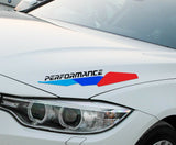 Iconic Tri-Color Stripe w/Black Performance Letter Vinyl Sticker Compatible With BMW