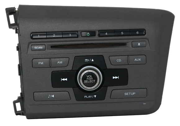 Honda Civic 2012 Radio AM FM OEM CD Player 39100-TS8-A313-M1 Face 2BC7
