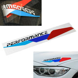Iconic Tri-Color Stripe w/Black Performance Letter Vinyl Sticker Compatible With BMW