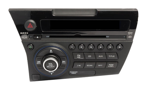 2011-2012 Honda CR-Z AM FM Radio Auxiliary Single Disc CD MP3 Player 39100-SZT-A01