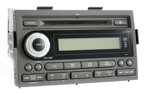 Honda 2006-2008 Ridgeline OEM Radio AM FM CD Player Gray 39100-SJC-A001 Face 3BS0