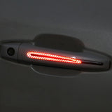 4x Red Carbon Fiber Reflective Strip Car Door Handle Safety Warning Sticker Trim