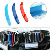 New 3PCS 3D Kidney Grille Tech Tricolor Cover Stripe Clips Compatible With BMW X5 19 F15