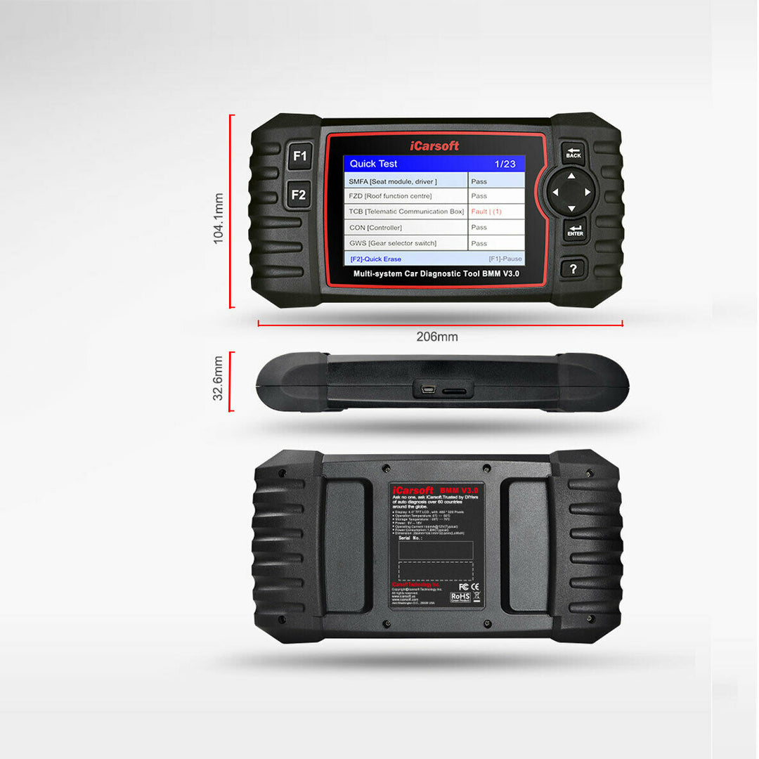 Bi-Directional OBD2 Scanner for BMW MINI Rolls-Royce iCarsoft BMM V3.0