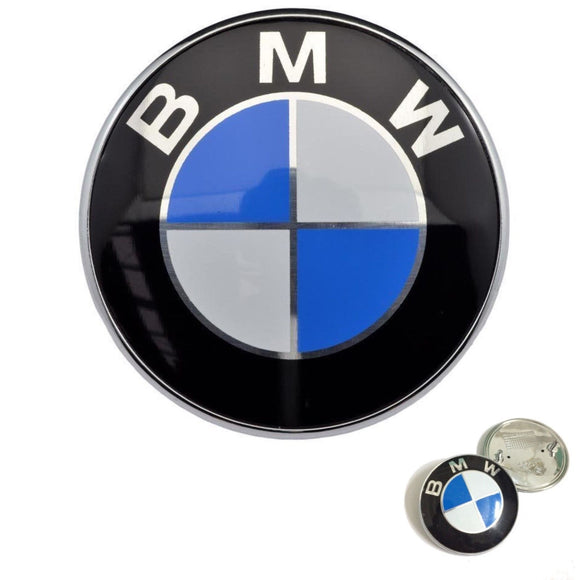 New BMW Hood Roundel Emblem Badge Chrome 82mm 2 PINS
