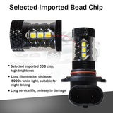 2x LED Yellow French Fog Light Bulbs for 2005-2013 Corvette C6 3000k 9005 80w 12v LED Lamp Replacement