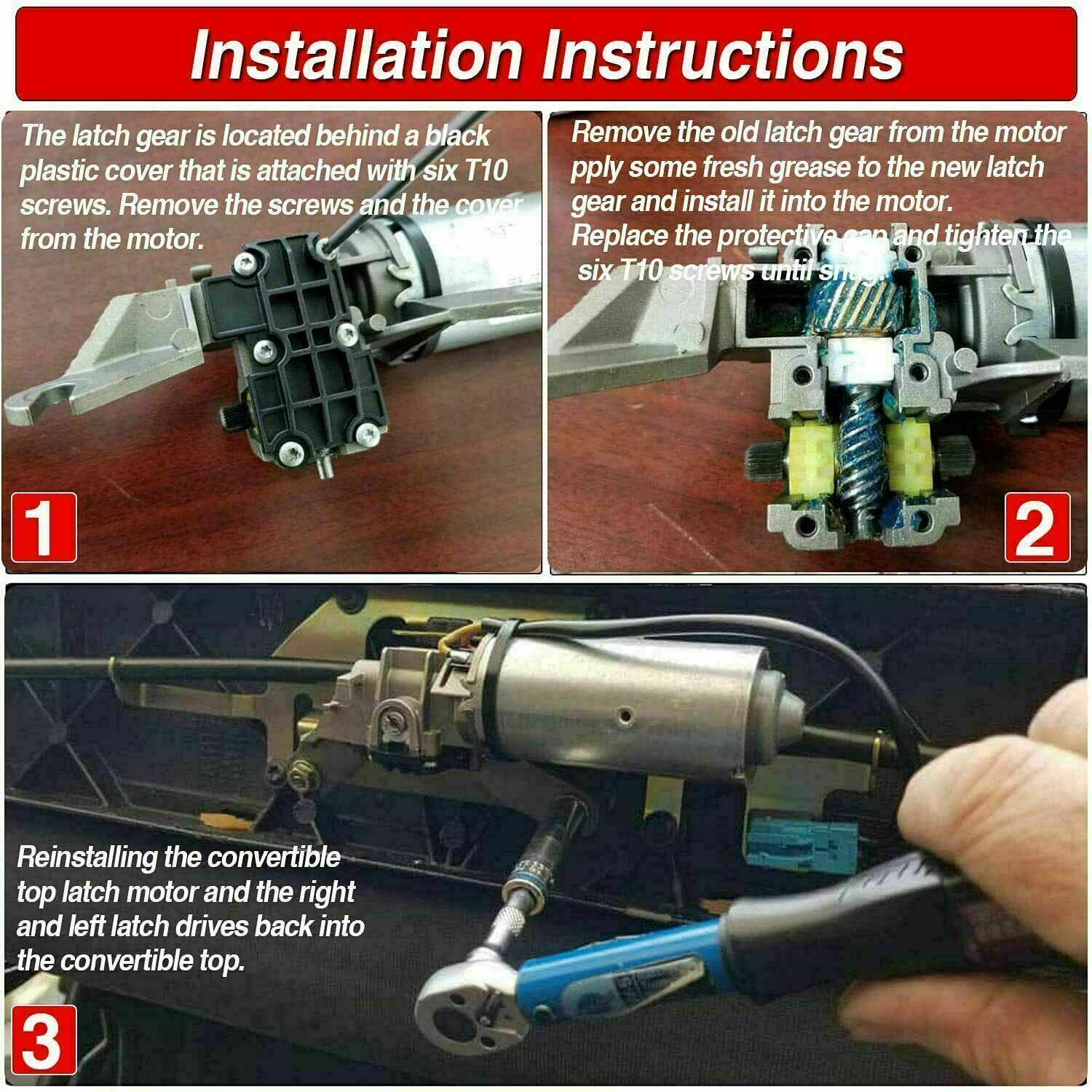 Kaufe 1 Set Auto Getriebe Reparatur Auto Cabrio Top Latch Motor