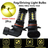 2x LED Yellow French Fog Light Bulbs for 2005-2013 Corvette C6 3000k 9005 80w 12v LED Lamp Replacement