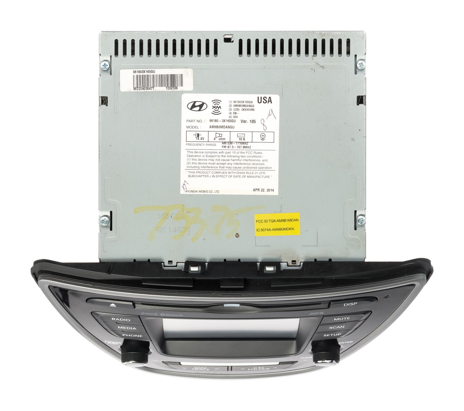 2014-2016 Hyundai Elantra AM FM Radio XM Single Disc CD MP3 Player 961 ...