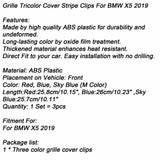 New 3PCS 3D Kidney Grille Tech Tricolor Cover Stripe Clips Compatible With BMW X5 19 F15