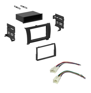 Car Radio Dash Install Kit with Pocket & Harness 2007-2012 Toyota Tundra Sequoia