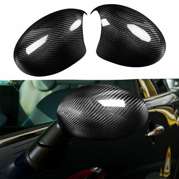 Real Carbon Fiber Side Wing Mirror Covers Shield Fit for BMW Mini Cooper R55 R56