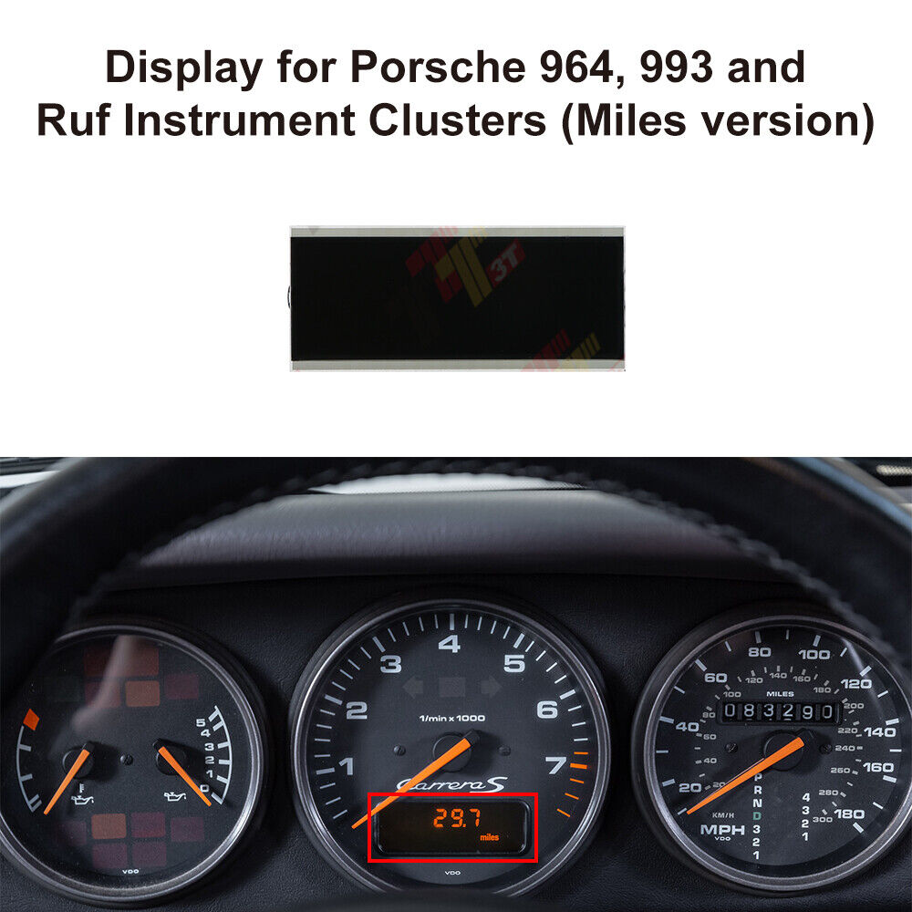 LCD Odometer Tachometer Display for Porsche 964, 993 and Ruf instrumen ...