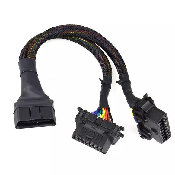 16 Pin Y Splitter Dual OBD2 Male to Female Diagnostic Tool Cable Adapter BMW AUDI VW