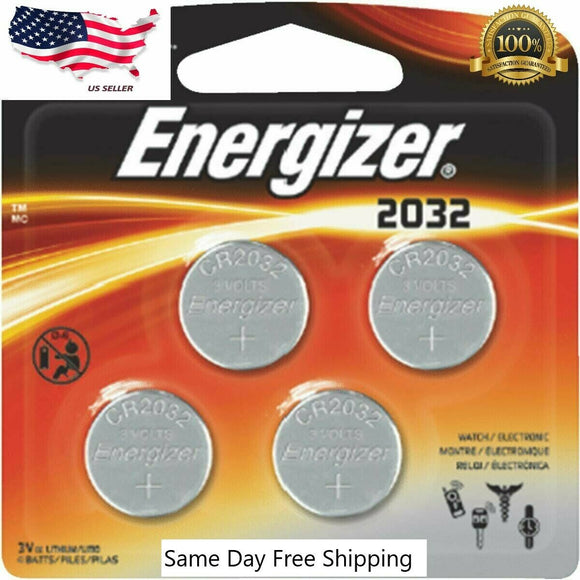 Energizer Batteries CR2032 240 mAh 3V Lithium Coin Cell - 4-Pack Exp.03/2030