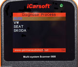 iCARSOFT i908 for AUDI VOLKSWAGEN OBD2 DIAGNOSTIC SCANNER TOOL RESET ERASE FAULT CODE