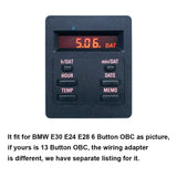 6-Button Euro Analog OBC Clock Wiring Adapter Harness for BMW E30 E24 E28
