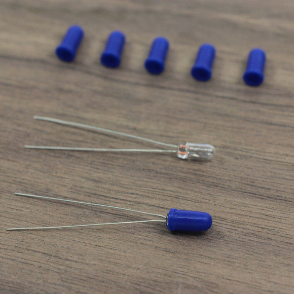 5x Blue Caps Covers for 3mm Grain Wheat Incandescent Lamps Bulbs LEDs