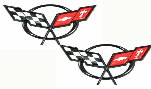 Hood Trunk Cross Flags Decal Emblem Badge for Corvette C5 Z06 1997-2004