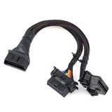 16 Pin Y Splitter Dual OBD2 Male to Female Diagnostic Tool Cable Adapter BMW AUDI VW