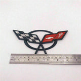 Hood Trunk Cross Flags Decal Emblem Badge for Corvette C5 Z06 1997-2004