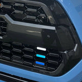 Retro 3-Color Stripe Grille Badge Sticker Compatible With 2016-2022 Toyota Tacoma TRD-Pro, Blue