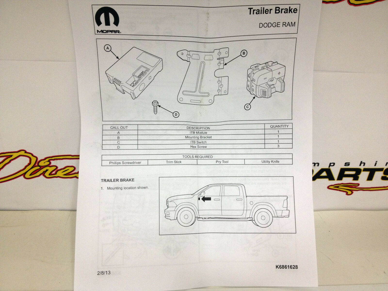 Integrated Brake Control Module Dodge Ram 2013-2019 Integrated Trailer Brake Controller Factory Module ...