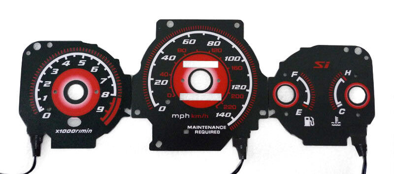 Type R Style Gauge Face Overlay for 1999-00 Honda Civic Si Gauges JDM ...